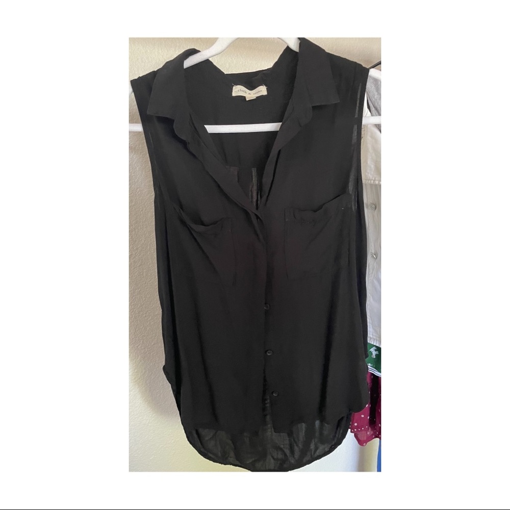 Button down Black tank